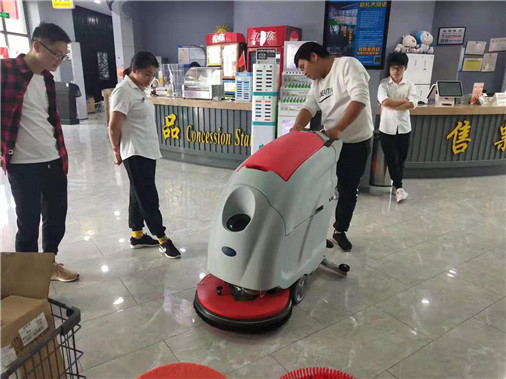 Fully automatic floor scrubber cleans terrazzo floors with good results and maintenance