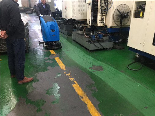 What is the floor washing effect of the floor washing machine in the Nantong Hai'an factory workshop?