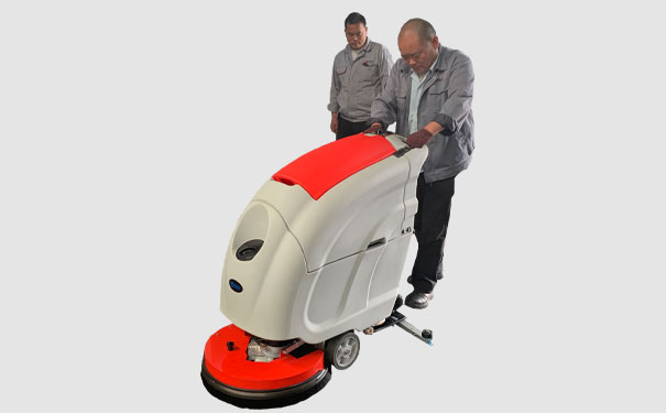 Manual floor scrubber