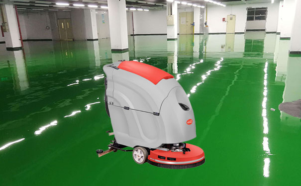 Electronic factory floor washing machine