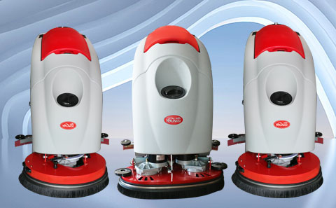 The YOUNISI industrial floor scrubber uses an iron brush disc cover, which has high pressure on the ground and good cleaning effect.